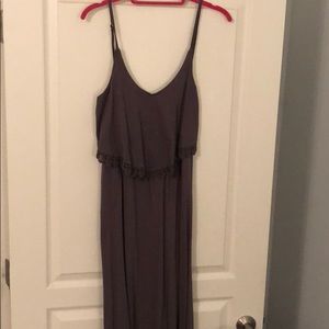 Gray Maxi Dress Open Back